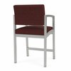 Lesro Lenox Steel Hip Chair Metal Frame, Silver, RF Nebbiolo Upholstery LS1161